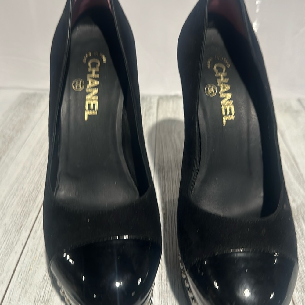 Chanel Heels with pearl accent